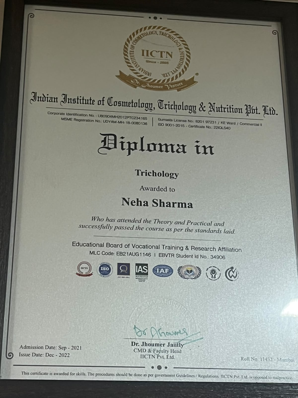 Diploma in Trichology
