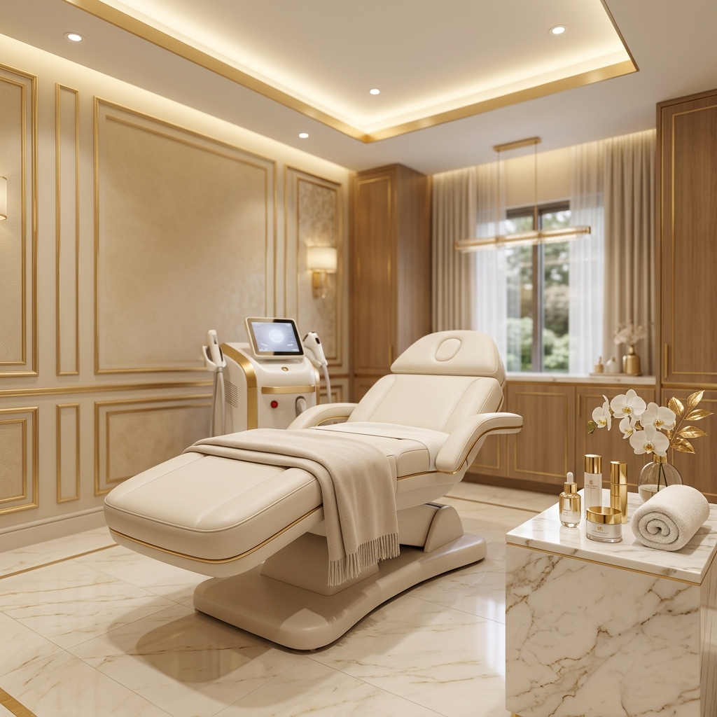 Reception lounge of Kyra Cosmedics clinic in Fatehgunj, Vadodara