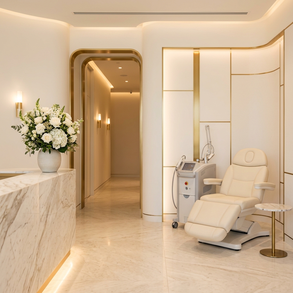 Interior of Kyra Cosmedics skin and laser clinic in Vadodara